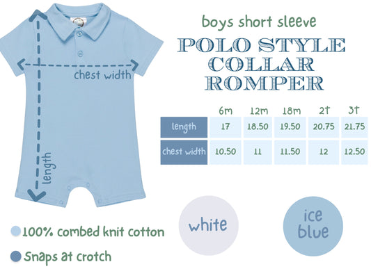 Boys Striped Polo Romper