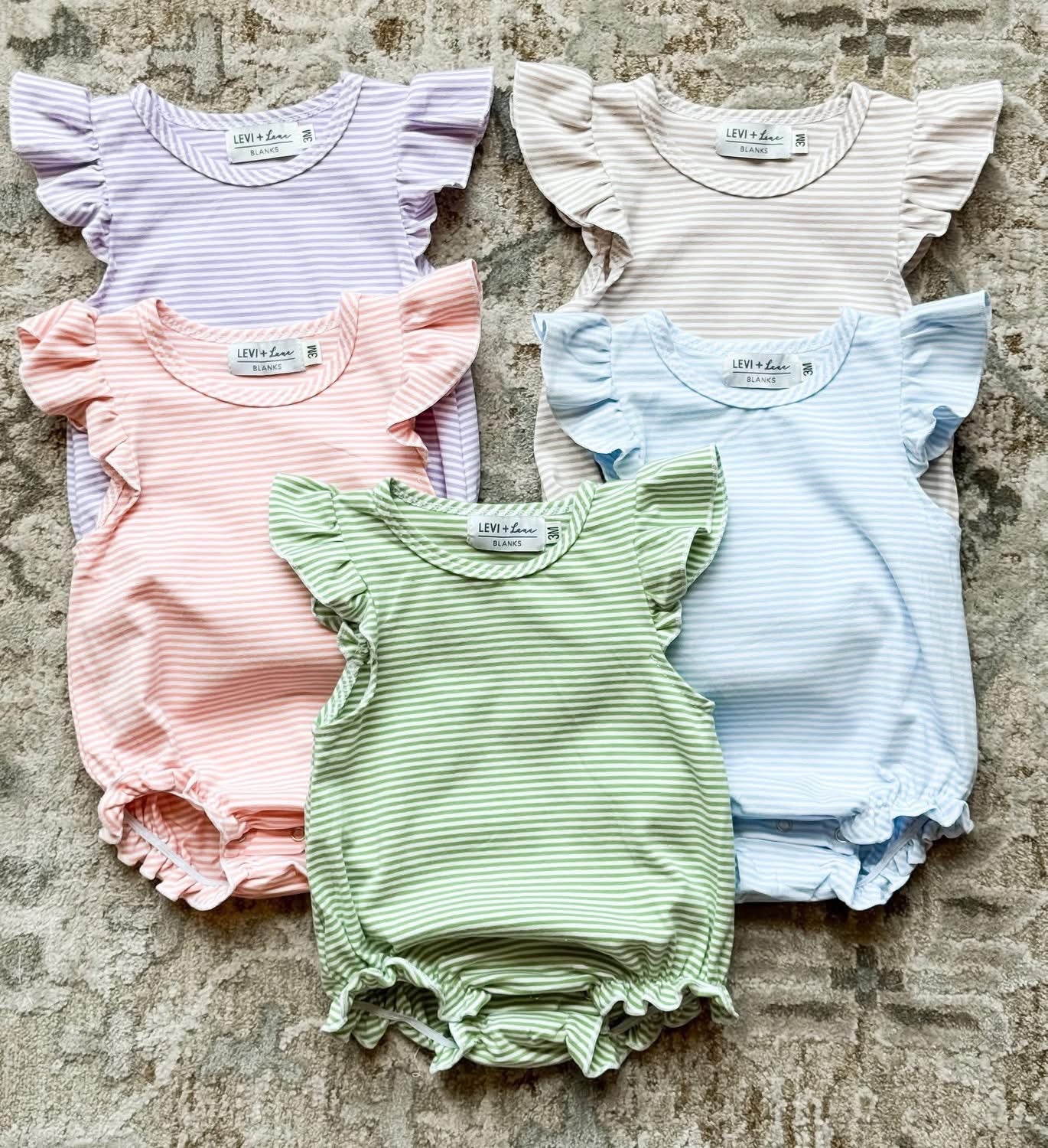 Flutter Sleeve Summer Stripe Bubble