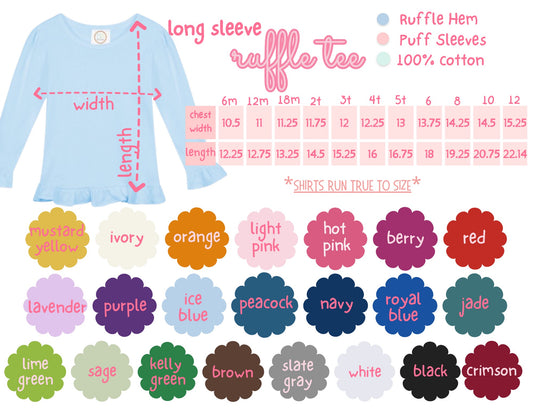 Girls Ruffle Long Sleeve Tee