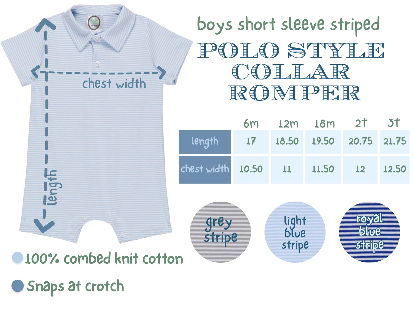 Boys Polo Style Romper