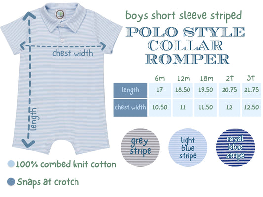 Boys Polo Style Romper
