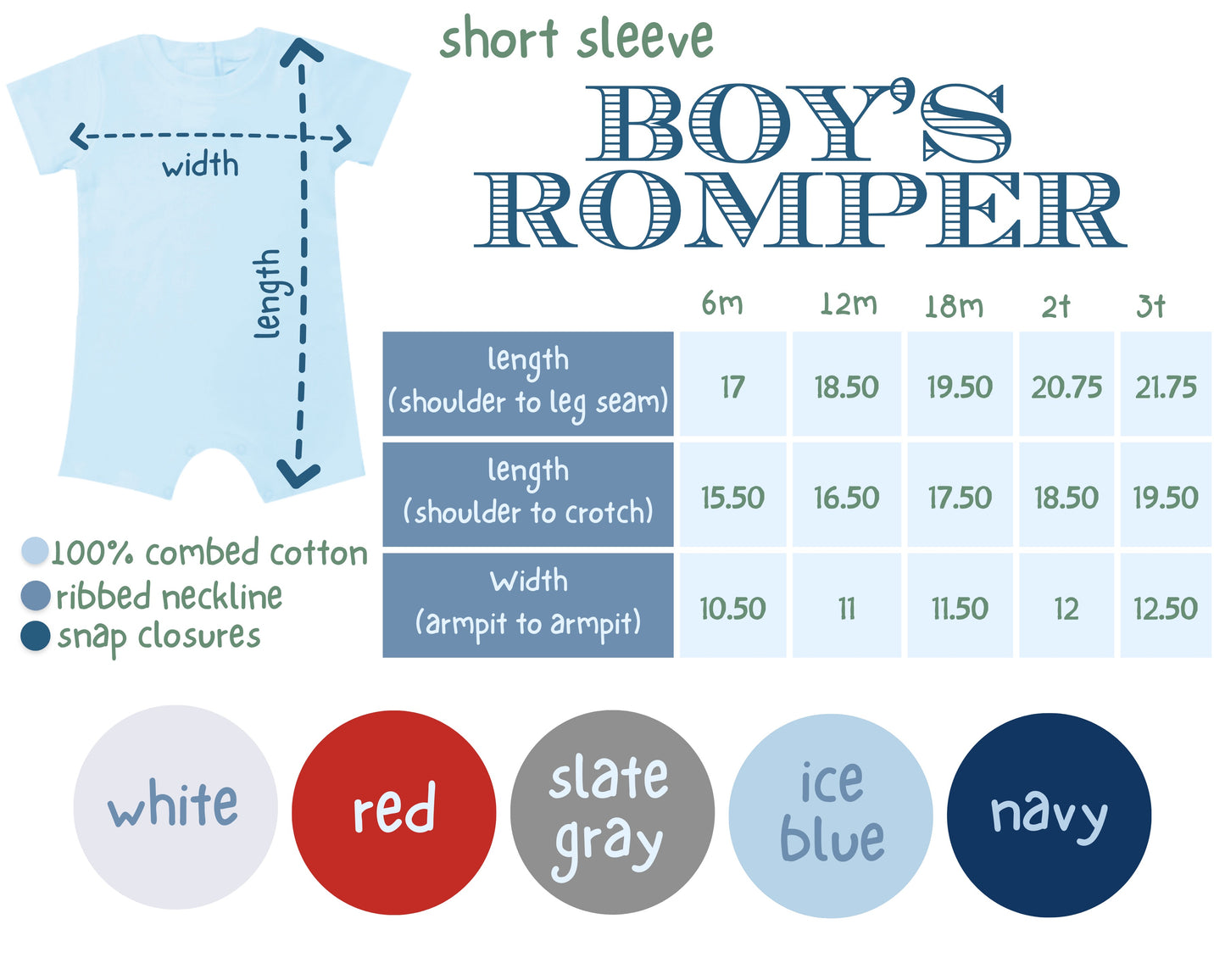 Boys Short Sleeve Romper