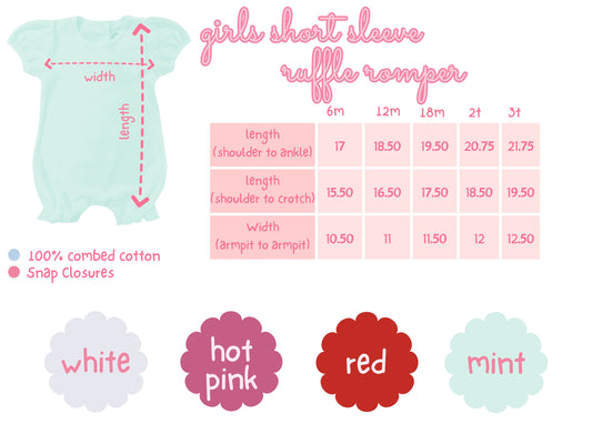 Girls Short Sleeve Ruffle Romper