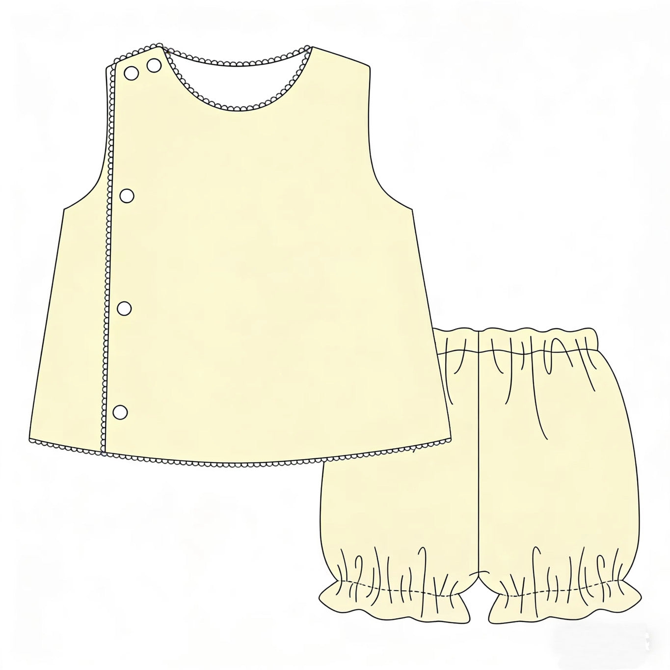 Nash & Co. Signature Scalloped Short Set
