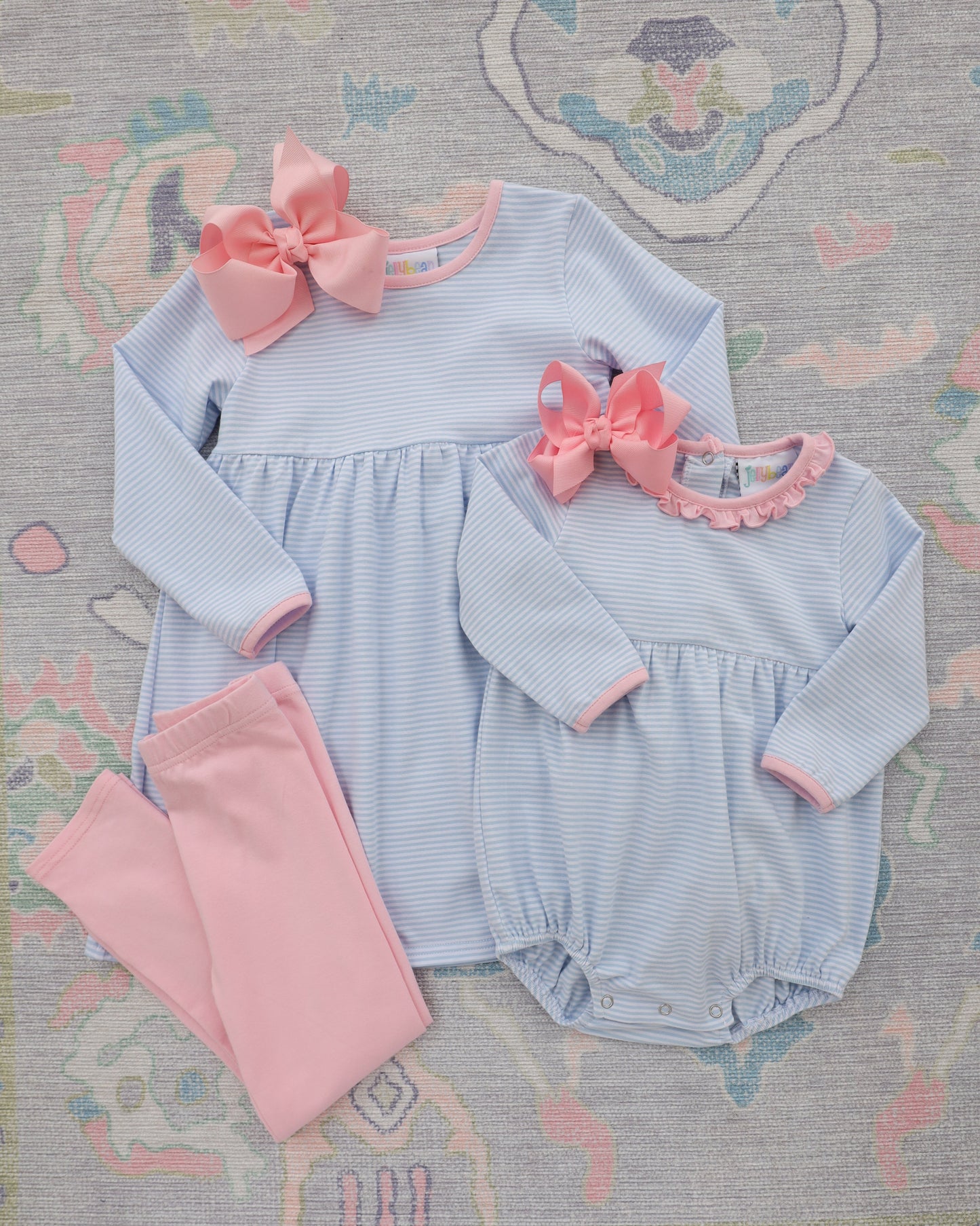 Sadie Bubble- Light Blue Stripe/Light Pink