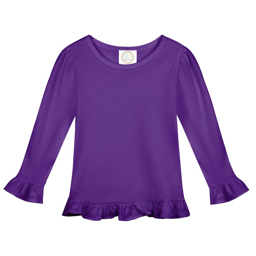 Girls Long Sleeve Ruffle Tee