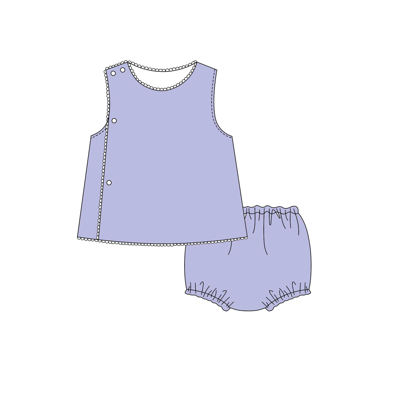 Nash & Co. Signature Scalloped Diaper Set