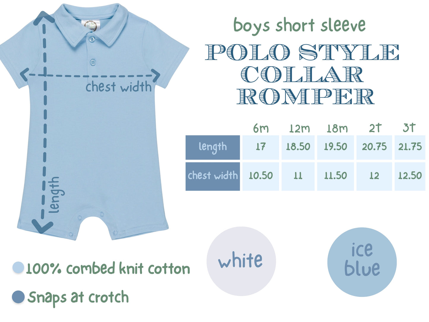 Boys Striped Polo Romper