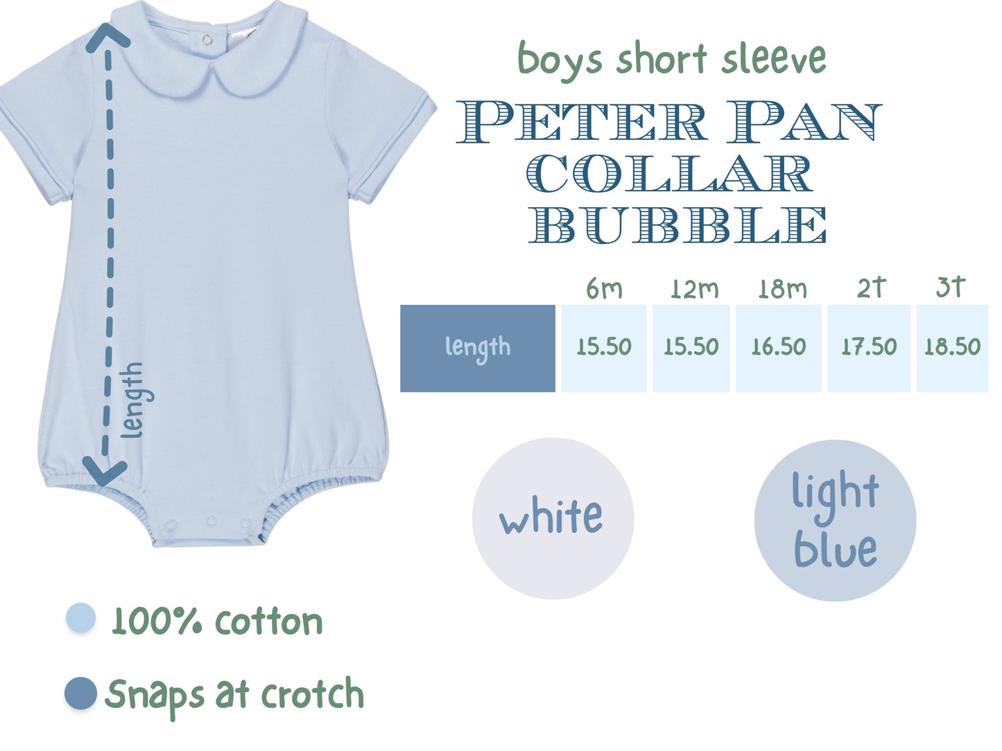 Boys Peter Pan Bubble: Short Sleeve