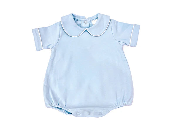 Piping Collared Short Sleeve Bubble