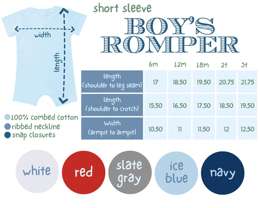 Boys Short Sleeve Romper