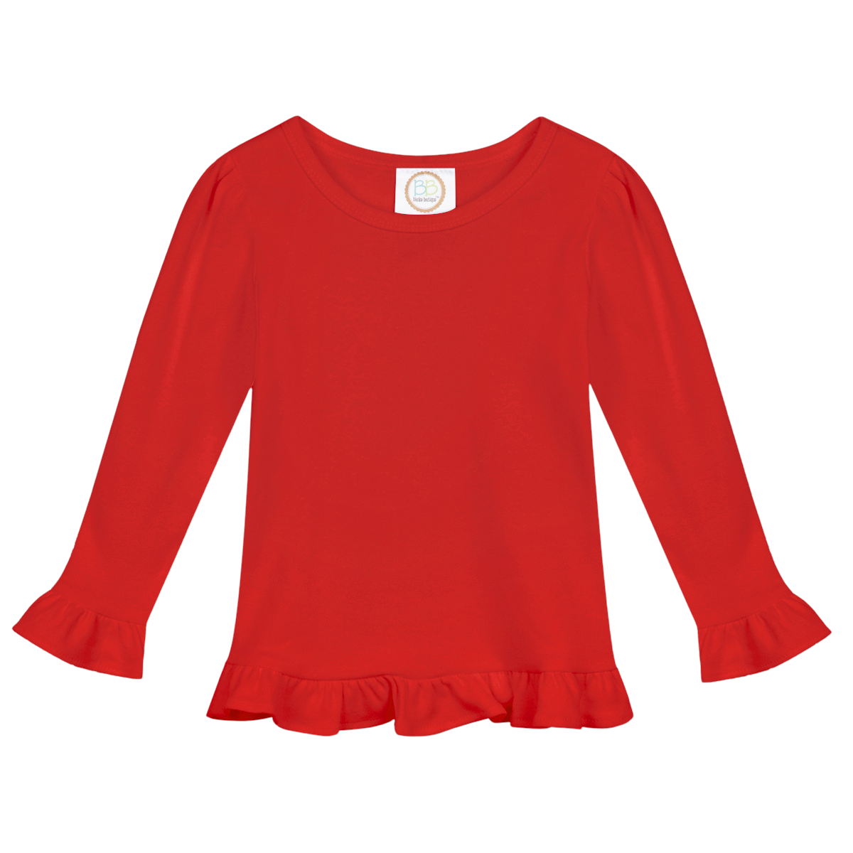 Girls Long Sleeve Ruffle Tee