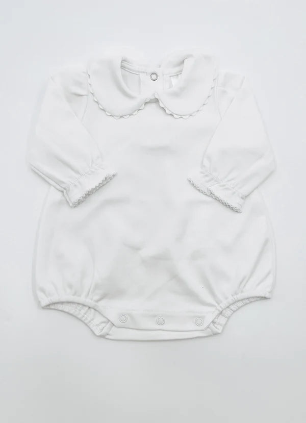 Scalloped Collared Long Sleeve Bubble