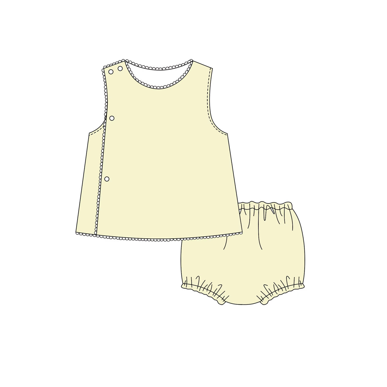 Nash & Co. Signature Scalloped Diaper Set
