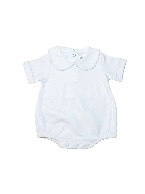 Piping Collared Short Sleeve Bubble