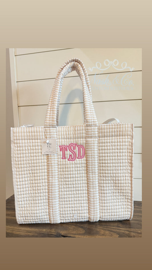 Quilted Go Go Tote - Sand