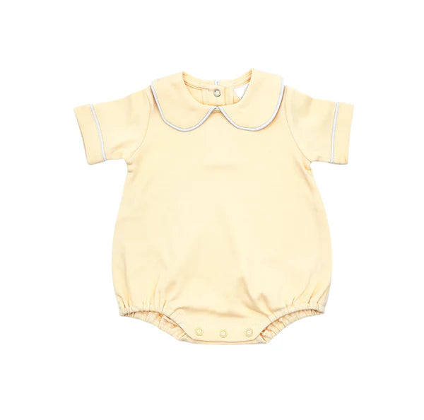 Piping Collared Short Sleeve Bubble