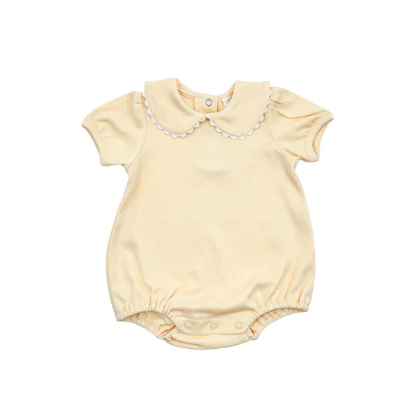 Scalloped Collared Short Sleeve Bubble