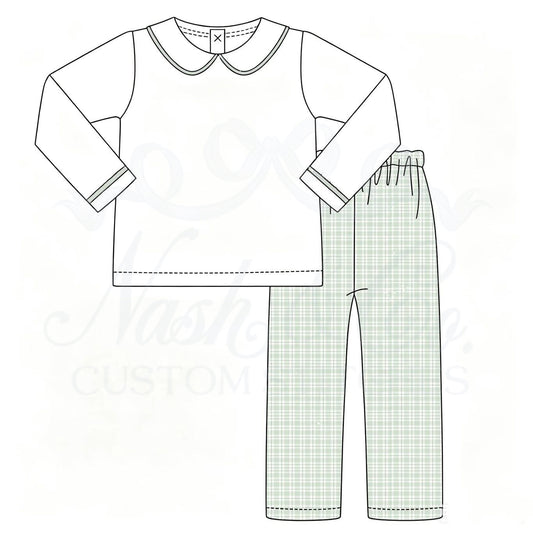Sagebrook Plaid Peter Pan Collar Set