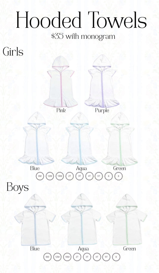 Boys Hooded Zip Towels