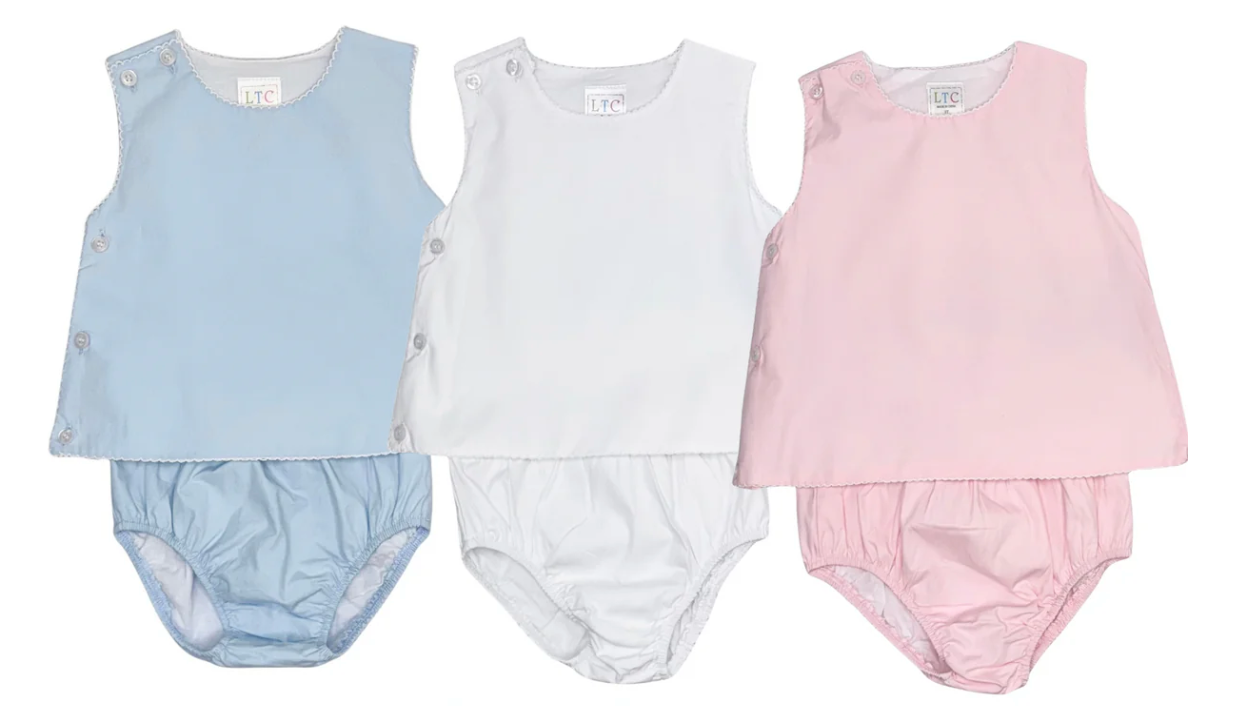 Girls Vintage Diaper Set with Crochet