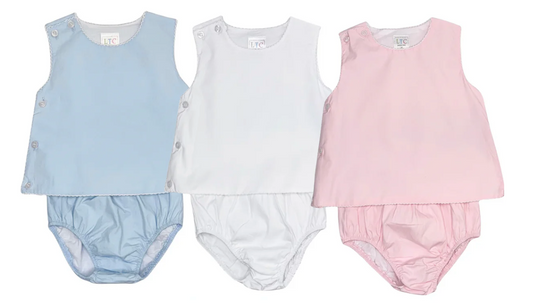 Girls Vintage Diaper Set with Crochet