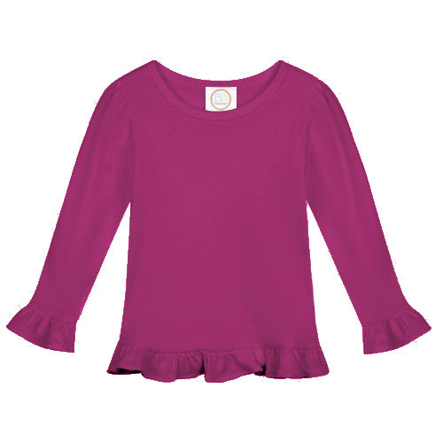 Girls Long Sleeve Ruffle Tee