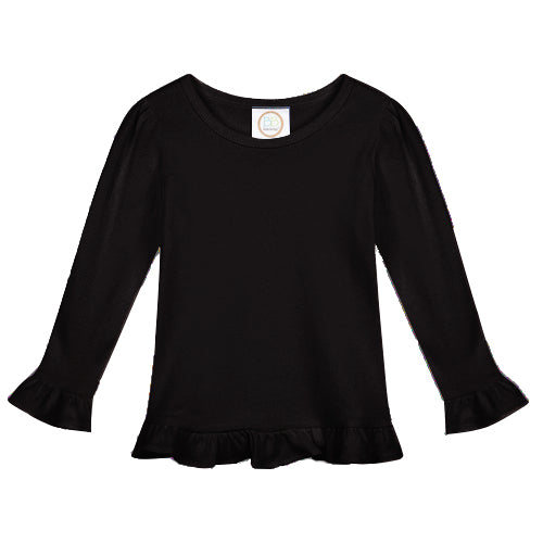 Girls Long Sleeve Ruffle Tee