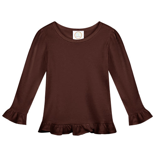Girls Long Sleeve Ruffle Tee