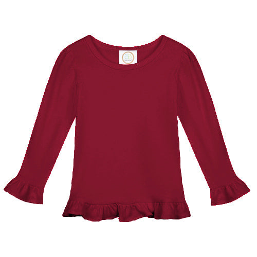 Girls Long Sleeve Ruffle Tee