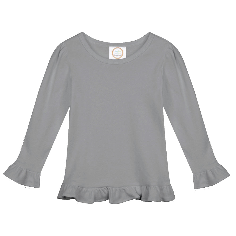 Girls Long Sleeve Ruffle Tee