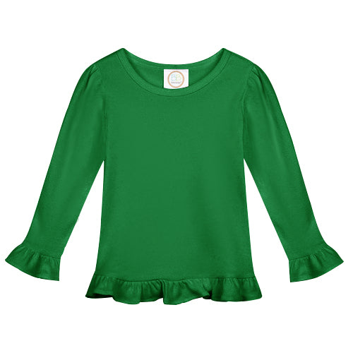 Girls Long Sleeve Ruffle Tee