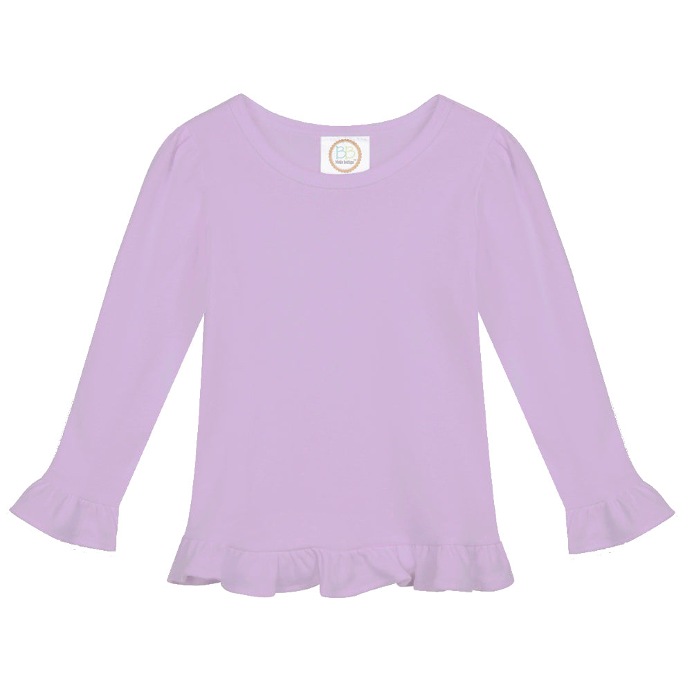 Girls Long Sleeve Ruffle Tee