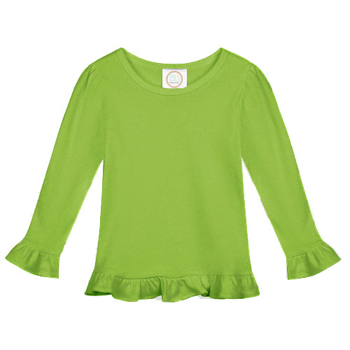 Girls Long Sleeve Ruffle Tee