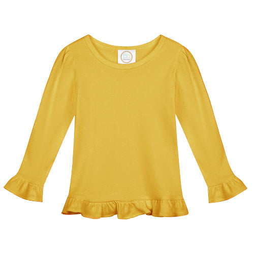 Girls Long Sleeve Ruffle Tee