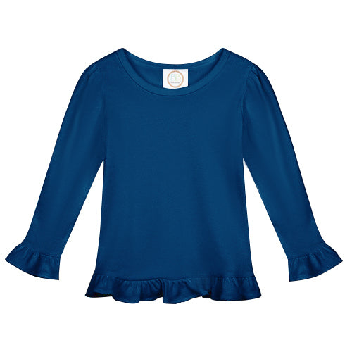 Girls Long Sleeve Ruffle Tee