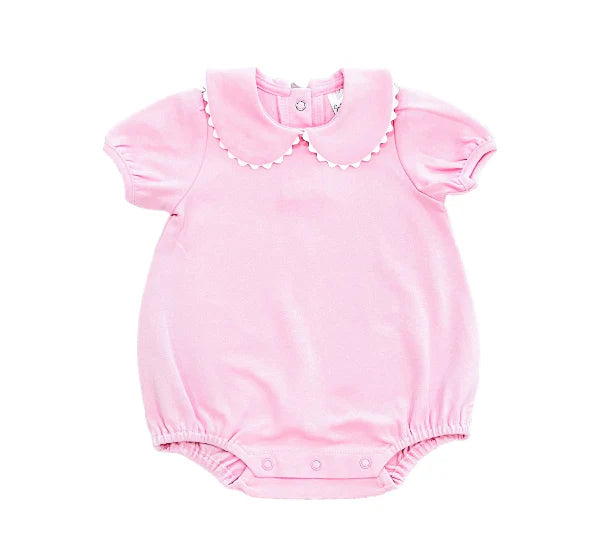 Scalloped Collared Short Sleeve Bubble