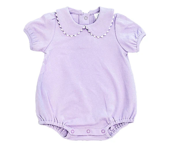 Scalloped Collared Short Sleeve Bubble