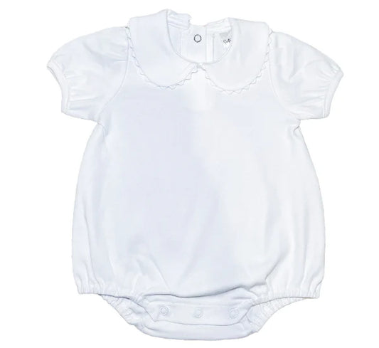 Scalloped Collared Short Sleeve Bubble