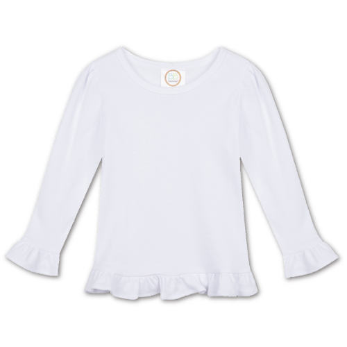 Girls Long Sleeve Ruffle Tee
